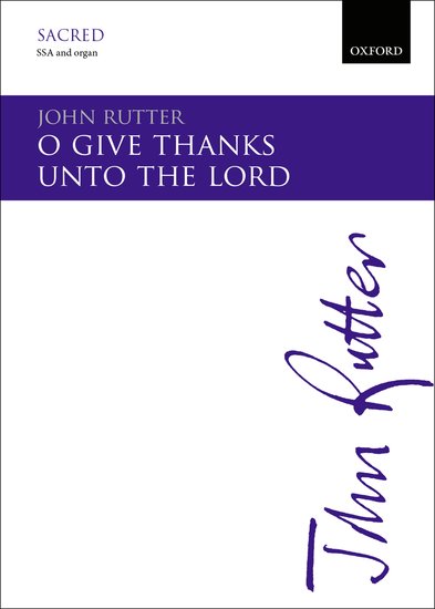 OUP-3408302 - O give thanks unto the Lord: Vocal score Default title