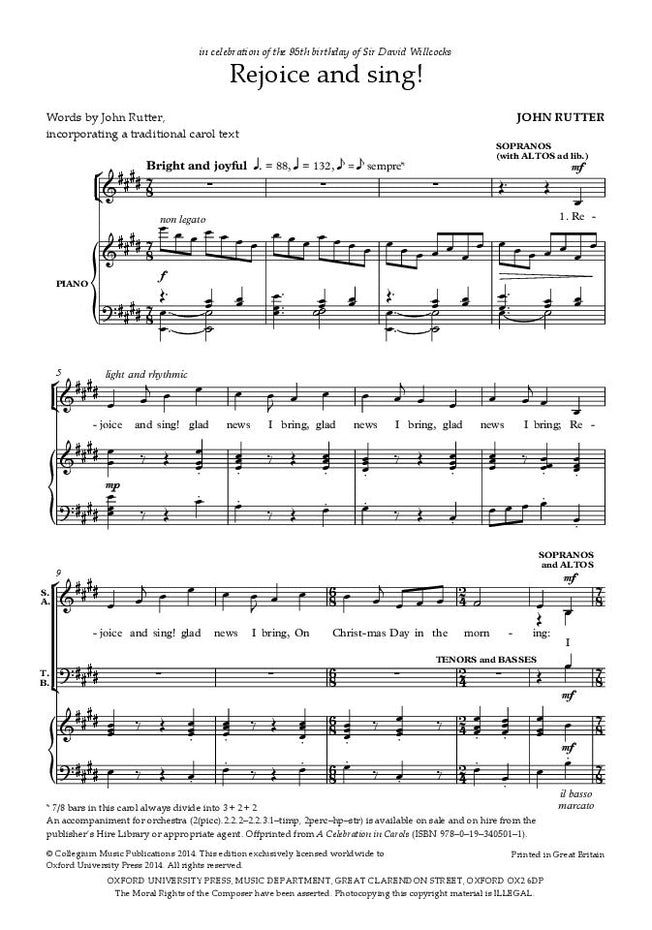 OUP-3412859 - Rejoice and sing!: Vocal score Default title
