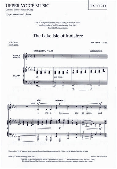 OUP-3426528 - The Lake Isle of Innisfree: Vocal score Default title
