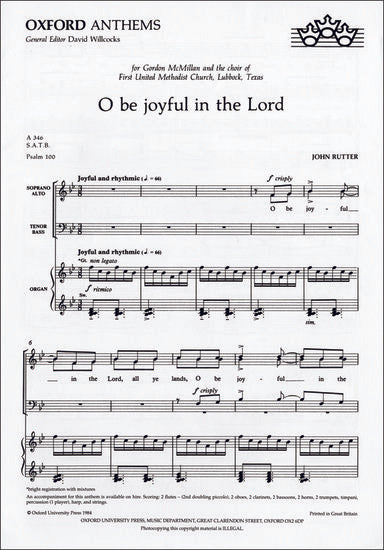 OUP-3503878 - O be joyful in the Lord: Vocal score Default title