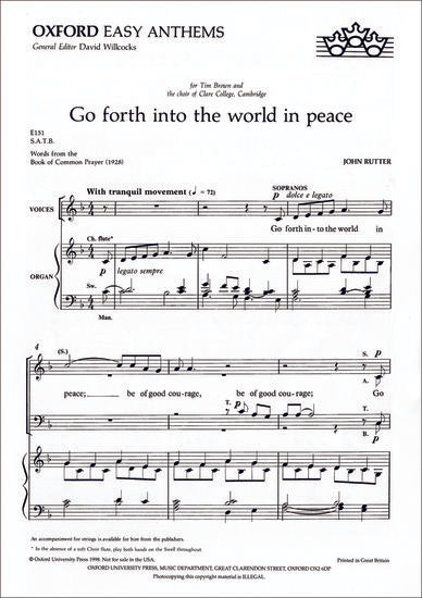 OUP-3504028 - Go forth into the world in peace: Vocal score Default title