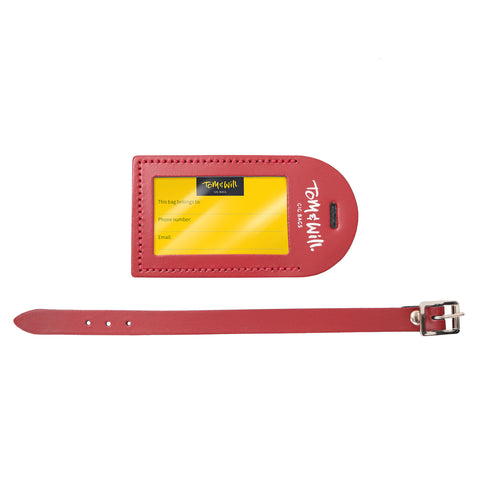 99LL-650 - Tom & Will 100% real leather luggage tags Burgundy