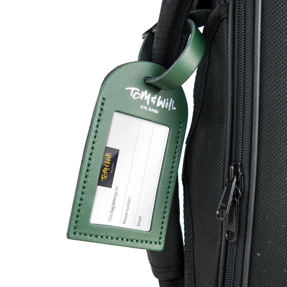 99LL-670 - Tom & Will 100% real leather luggage tags Racing green