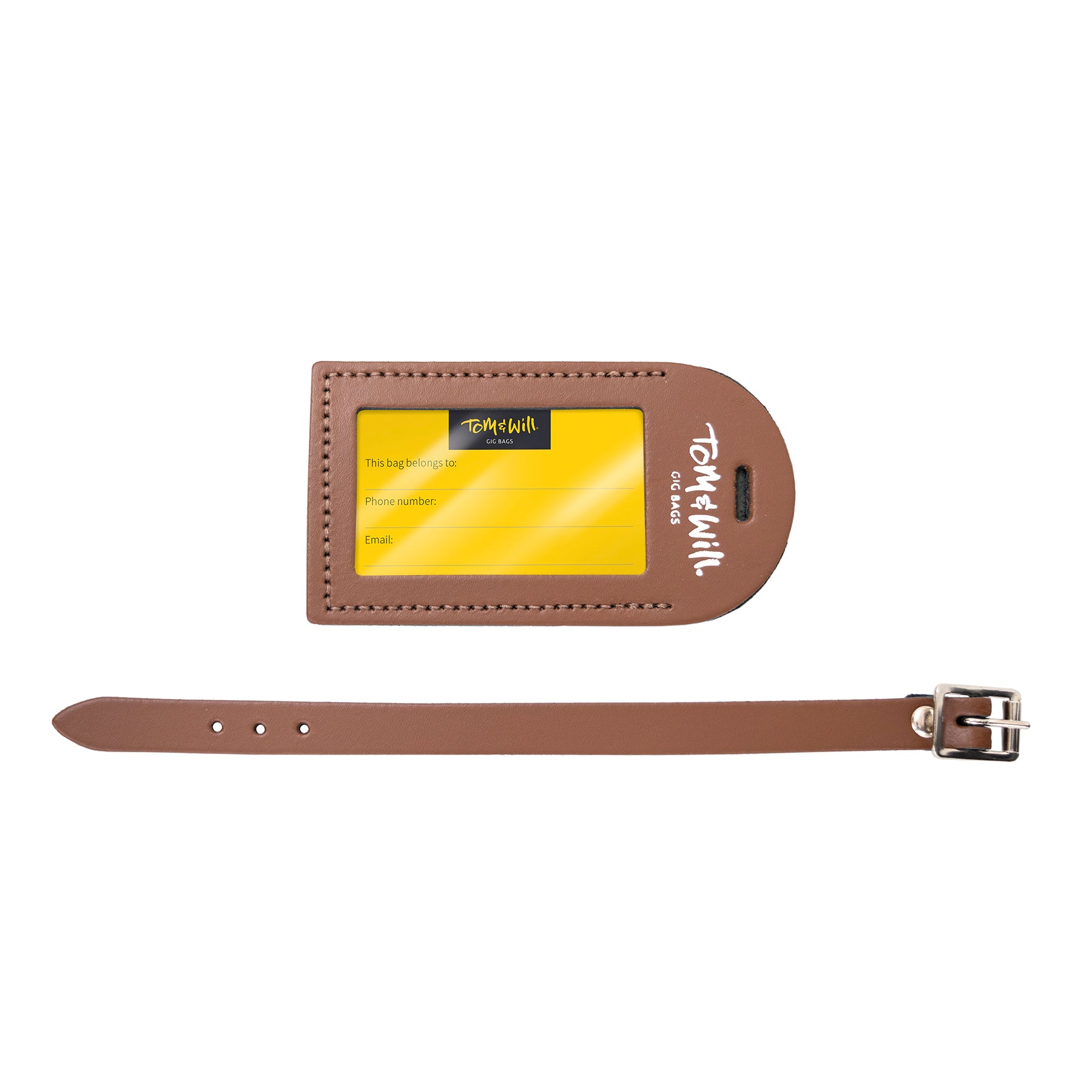 99LL-680 - Tom & Will 100% real leather luggage tags Chestnut brown / A1