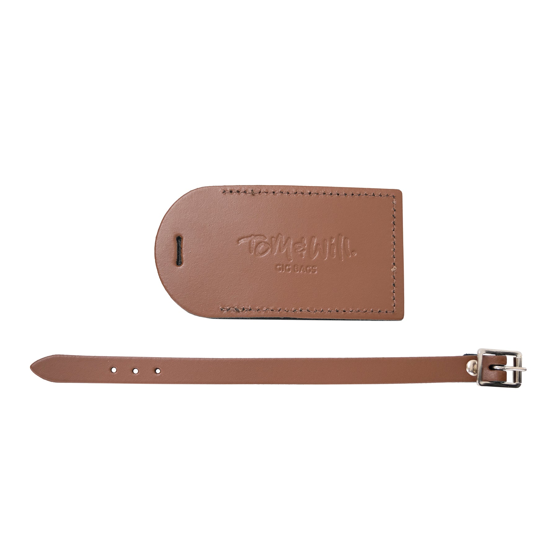 99LL-680 - Tom & Will 100% real leather luggage tags Chestnut brown / A1