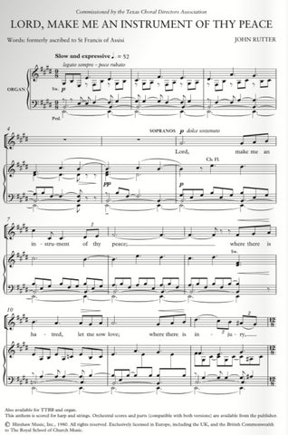 A0004 - Rutter Lord, Make Me An Instrument of Thy Peace SATB Default title