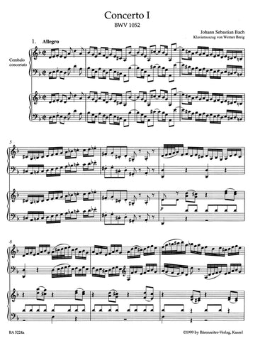 BA5224 - Concerto for Keyboard No.1 In D Minor (BWV 1052) Score Default title