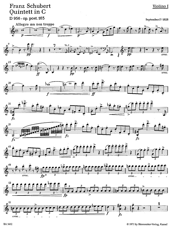 BA5612 - String Quintet In C, Op.Posth163 (D.956) Set of Parts Default title