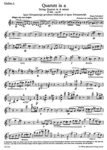 BA5614 - Schubert String Quartet & Quartet Movement  Set of Parts Default title