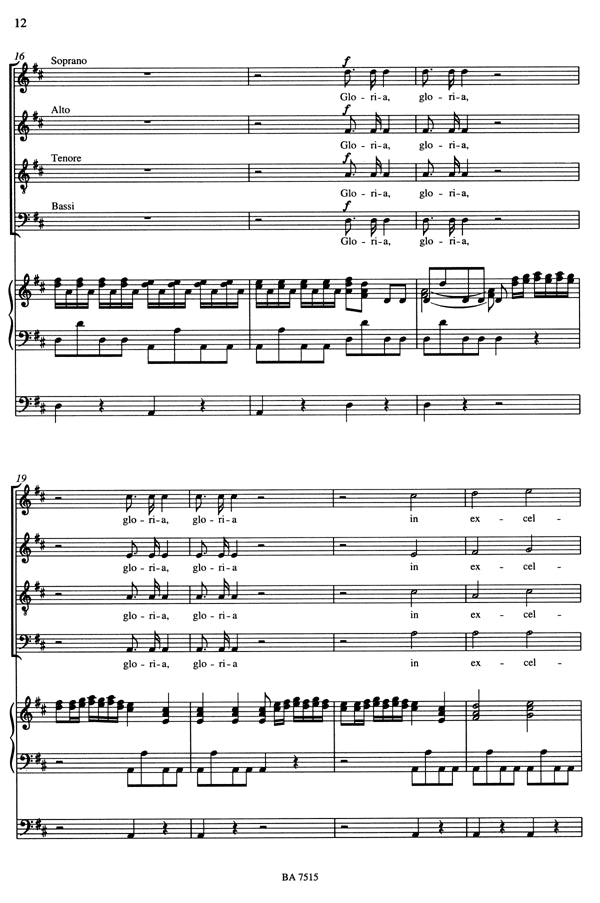 BA7515 - Vivaldi Introduzione Al Gloria Gloria In D Major (Rv 642, 589) Default title