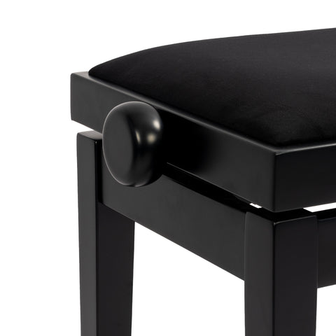 BG27-BS-BK - Hidrau BG27 'Toledo' single adjustable piano stool Black satin, black velvet