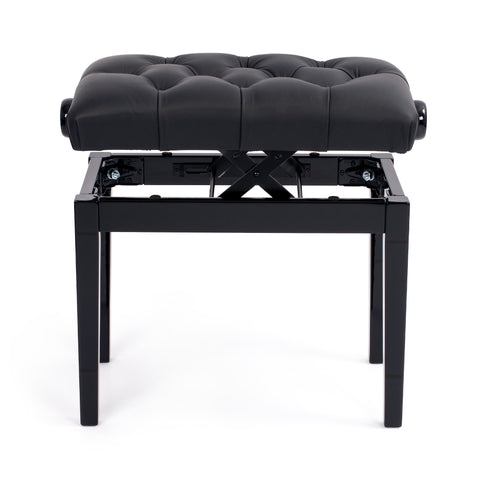 BG33-BG-BKL,BG33-BG-BK-SL - Hidrau BG33 'Vienna' adjustable concert piano stool Black gloss, black leather