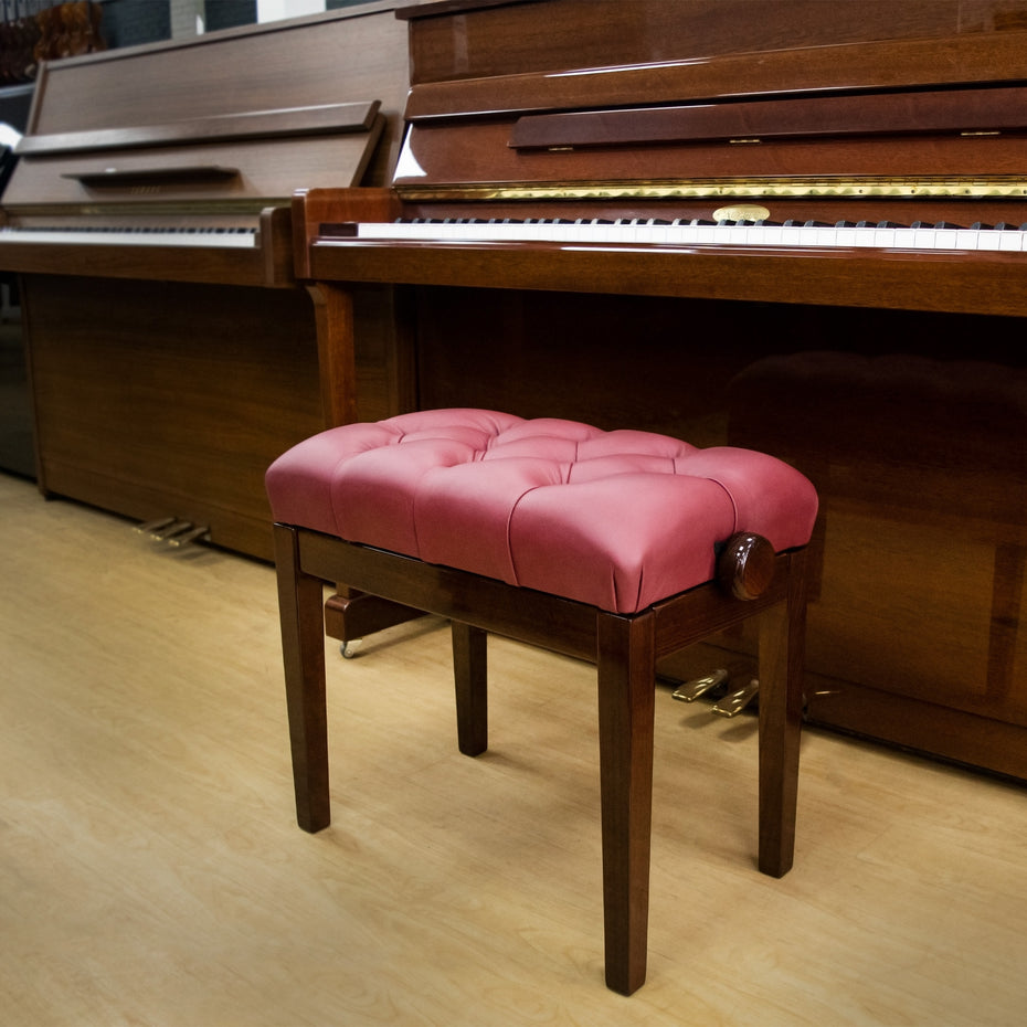 BG33-WNG-RDL - Hidrau BG33 'Vienna' concert piano stool - walnut gloss Walnut gloss, red leather