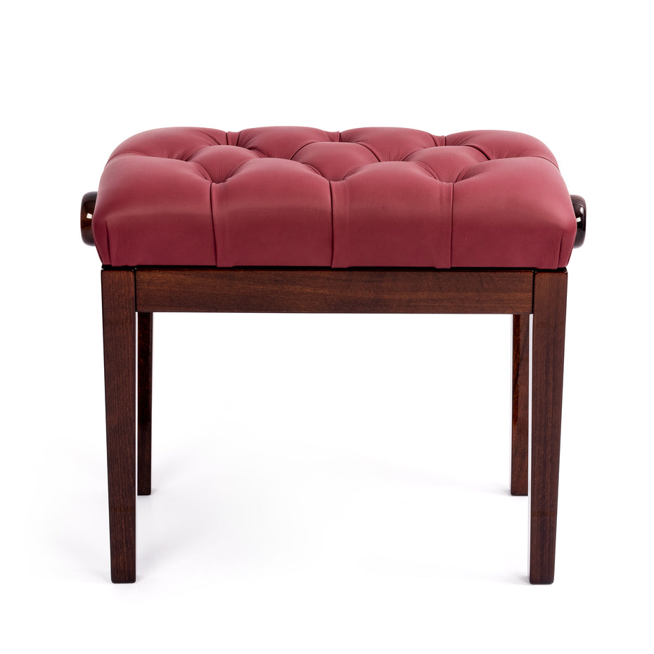 BG33-WNG-RDL - Hidrau BG33 'Vienna' adjustable concert piano stool Walnut gloss, red leather