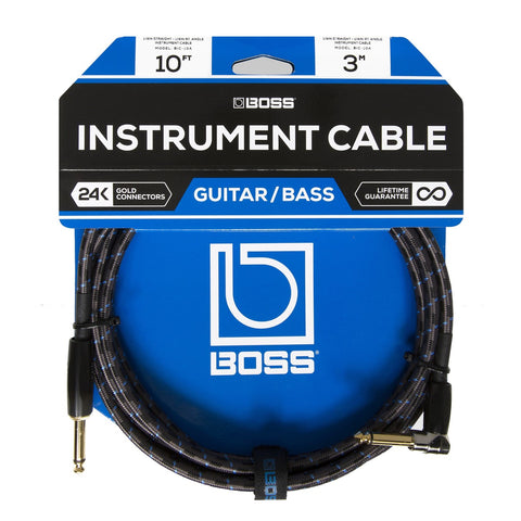 BIC-10A - Boss instrument guitar cable with angled 1/4
