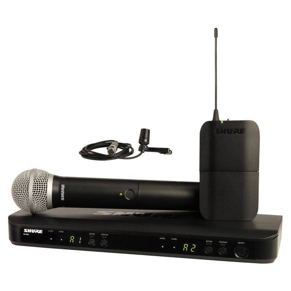 BLX1288UK-CVL - Shure BLX1288 wireless dual channel combo system Handheld and lavalier
