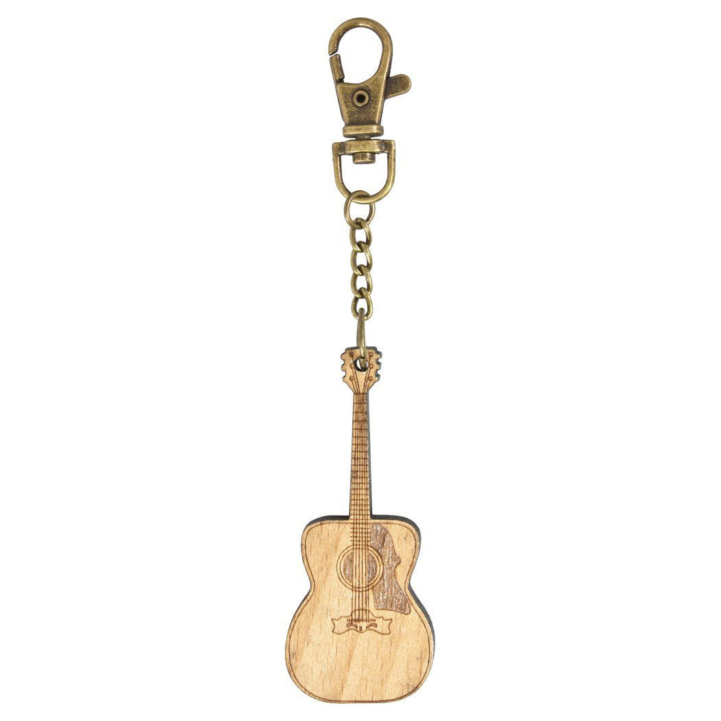 Wooden guitar keychain hotsell