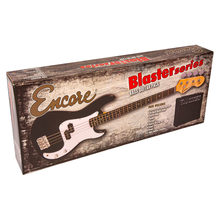 EBP-E40BLK,EBP-E40SB,EBP-E40VW - Encore Blaster E40 bass guitar pack Vintage white