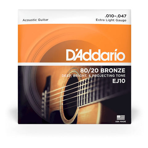 EJ10 - D'Addario 80-20 Bronze String Set Extra Light