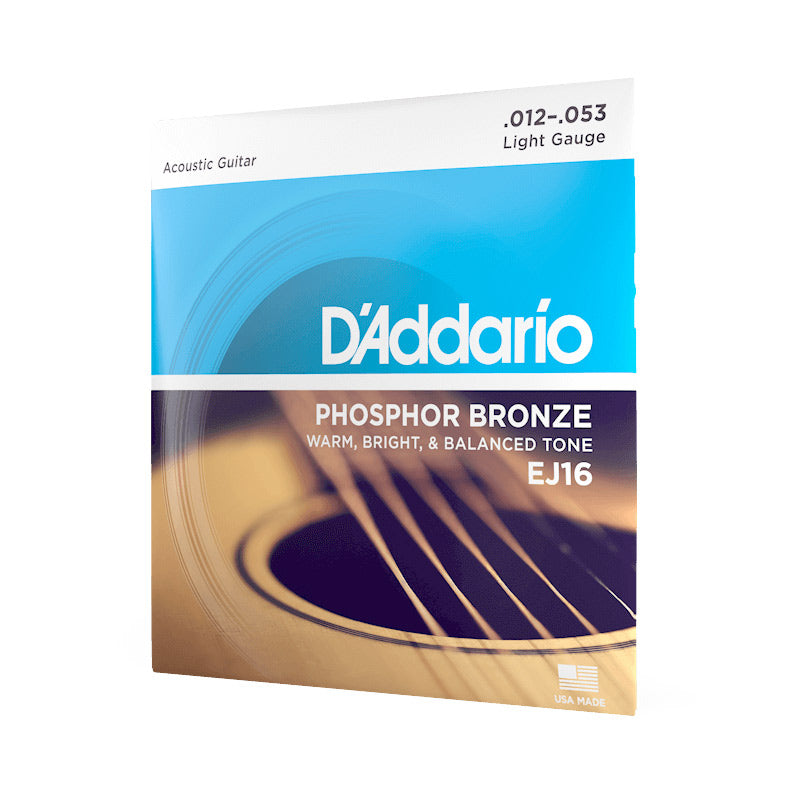 EJ16 - D'Addario Phosphor Bronze Acoustic Guitar String Set Light
