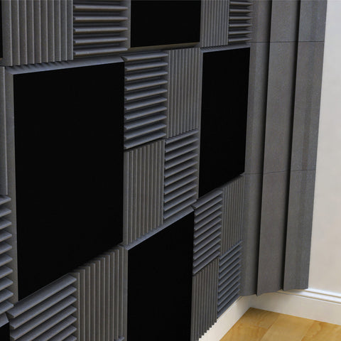 EQ003 - EQ acoustics 60cm foam acoustic tile pack of 8 Charcoal gre
