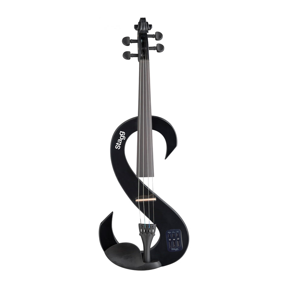 EVN44-BK - Stagg silent s-shaped electric violin outfit Black