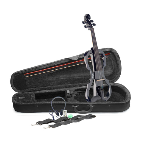 EVNX44-BK - Stagg silent traditionally shaped electric violin Black
