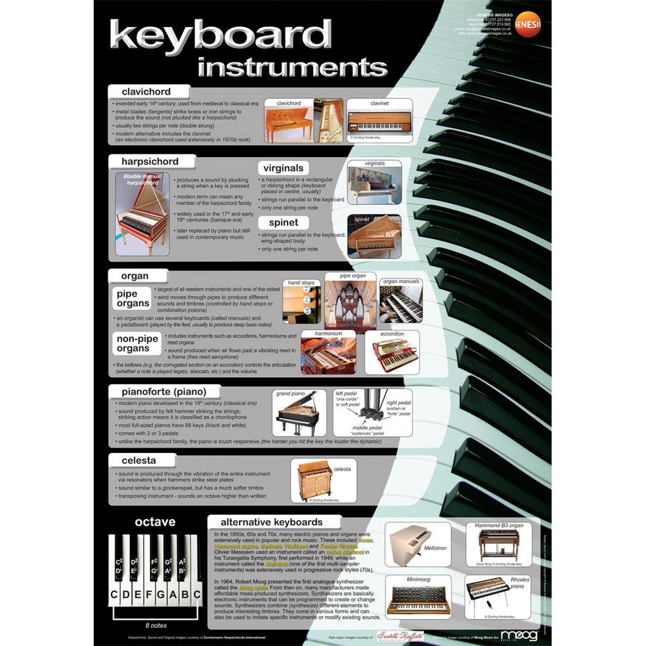 GNS-42 - Musical instruments - pack of 8 educational posters A1
