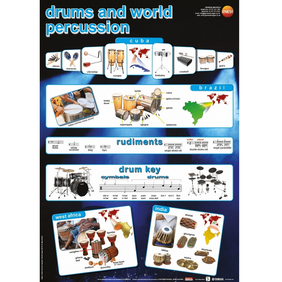 GNS-42 - Musical instruments - pack of 8 educational posters A1