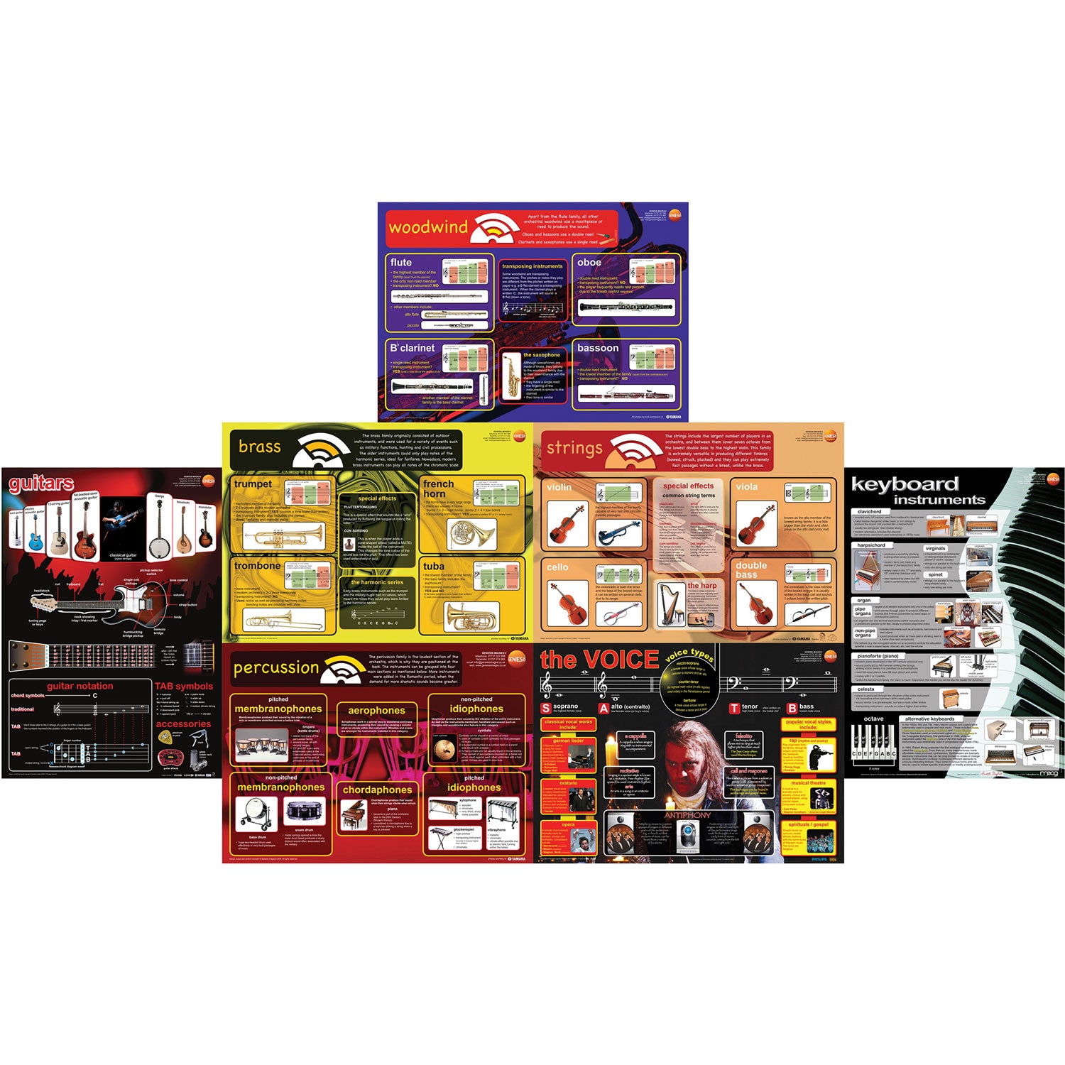 GNS-42 - Musical instruments - pack of 8 educational posters A1
