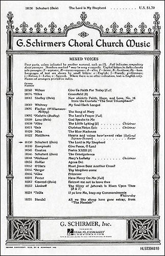 GS30481 - Franz Schubert: the Lord Is My Shepherd (SATB) Default title