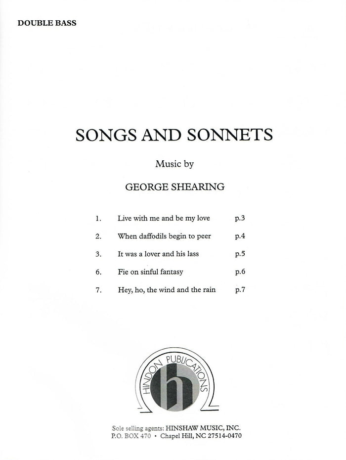 HMB226A - Shearing - Songs and Sonnets: Double Bass Part Only Default title
