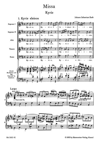 BA5102-92 - Bach Mass in B minor (BWV 232) vocal score Default title