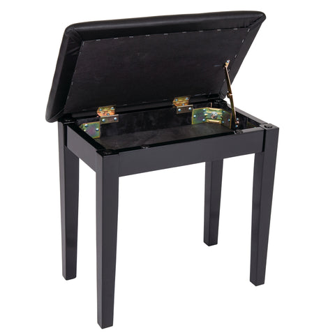 KPB01BK - Kinsman Piano Bench with Storage Satin black