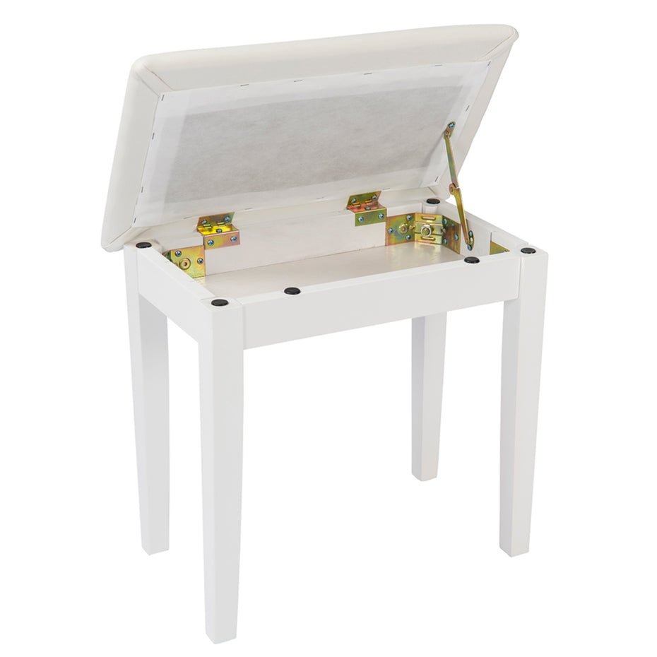 KPB01WH - Kinsman Piano Bench with Storage Satin white