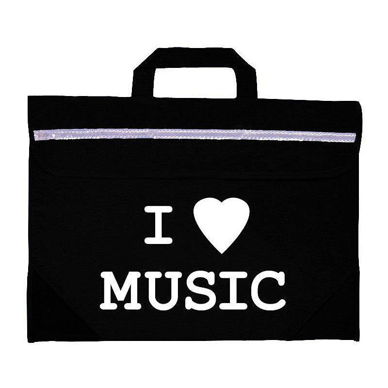 MP21330-BK - Duo music bag with 'I love music' design Black
