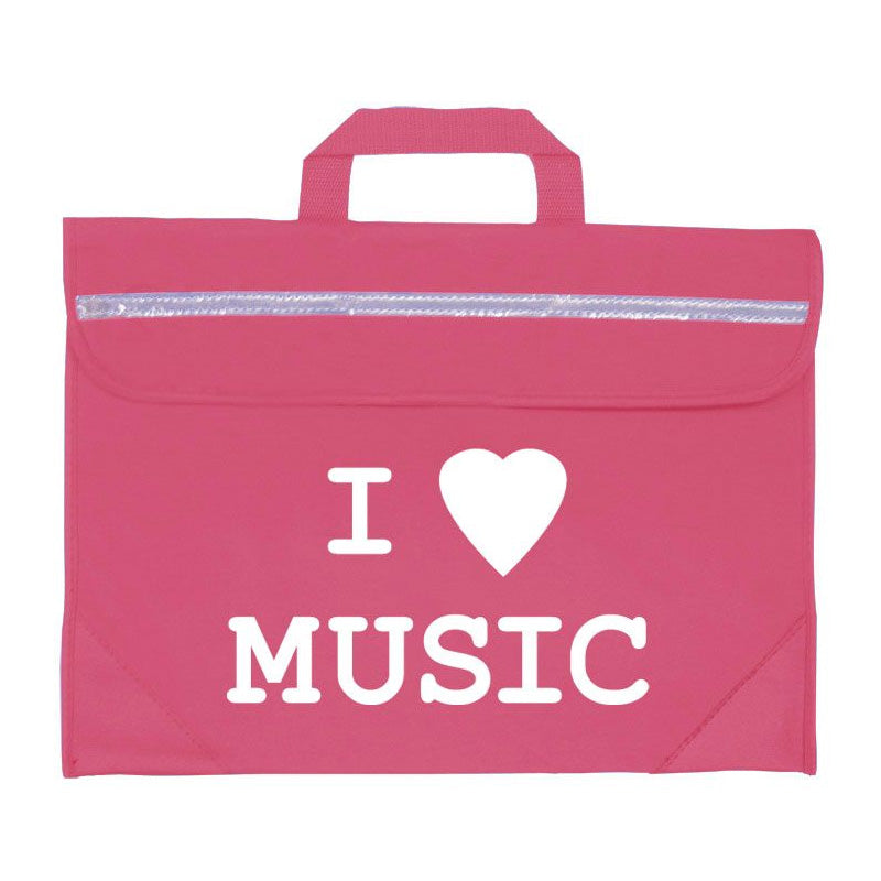 MP21330-PK - Duo music bag with 'I love music' design Pink