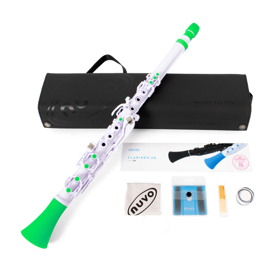 N120CLGN - Nuvo N120CL Clarineo clarinet outfit White with green trim