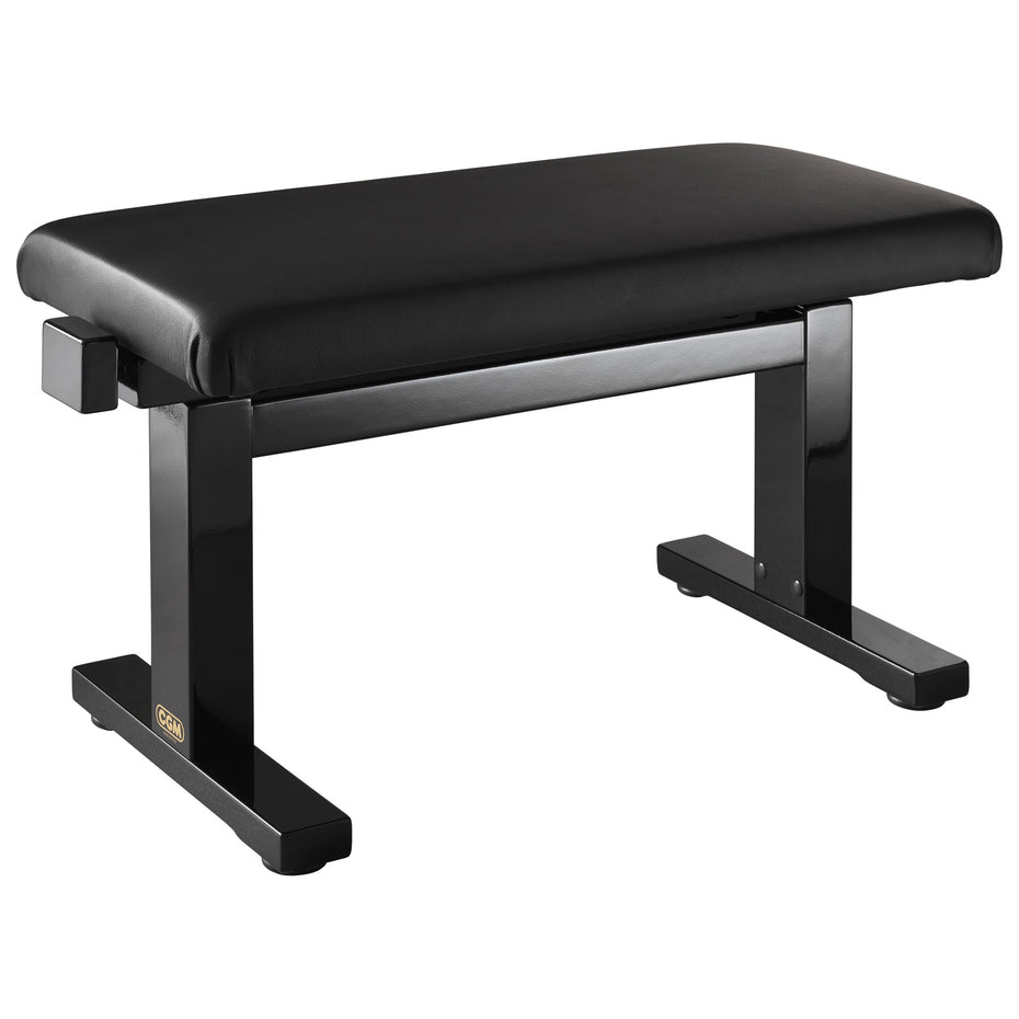 NG12-BS,NG12-BGBL - Hydraulic height adjustable piano stool Satin black, with black simulated leather top
