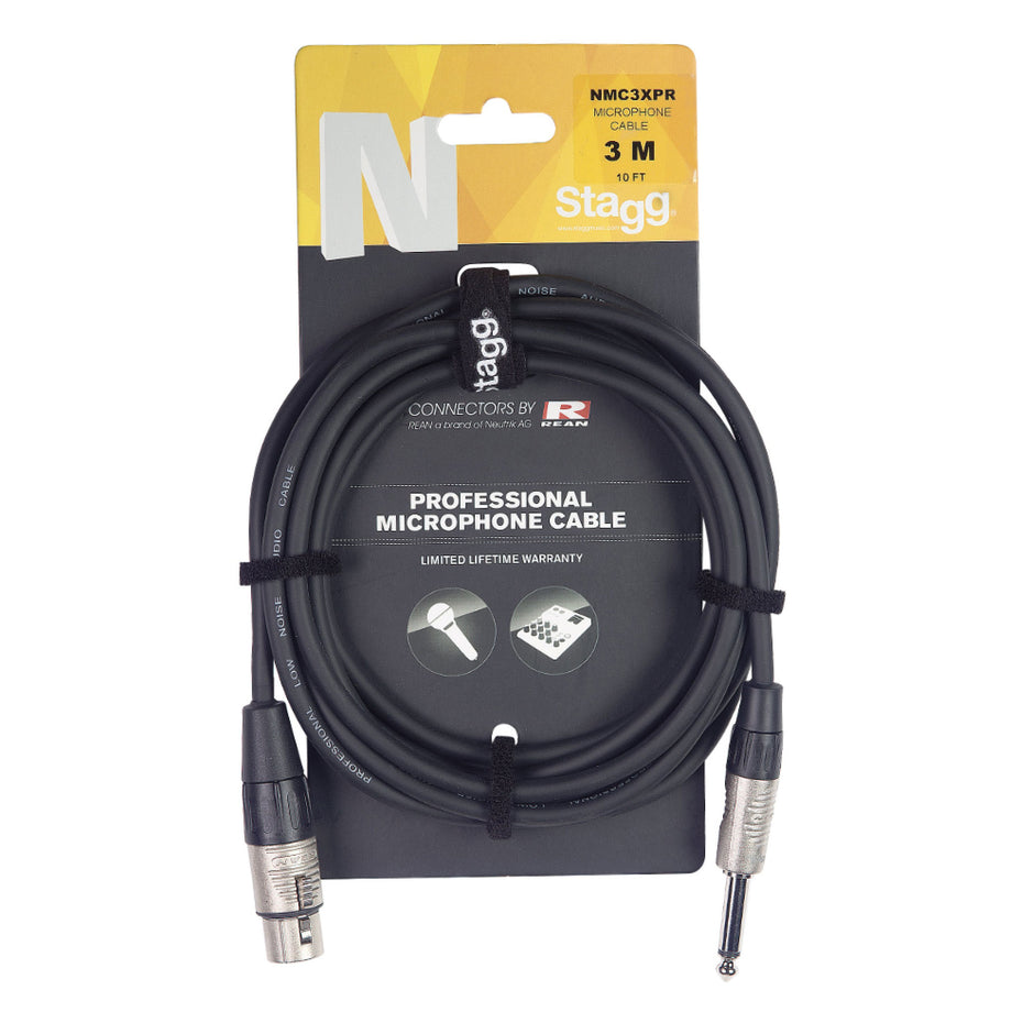 NMC10XPR,NMC6XPR,NMC3XPR,NMC1XPR - Stagg N-Series XLR to large jack microphone cable 9m