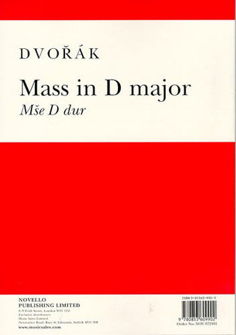 NOV072491 - Dvorak Mass In D major op 86 - vocal score Default title