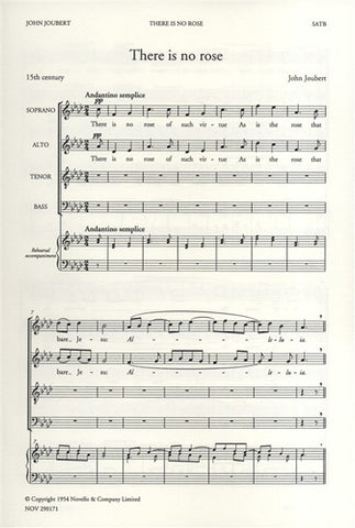 NOV290171 - John Joubert: There Is No Rose of Such Virtue (SATB) Default title