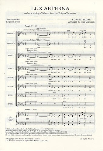 NOV290690R - Edward Elgar: Lux Aeterna Default title
