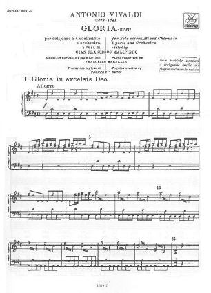 NR13141500 - Vivaldi Gloria in D RV 589 vocal score (Malipiero edition) Default title