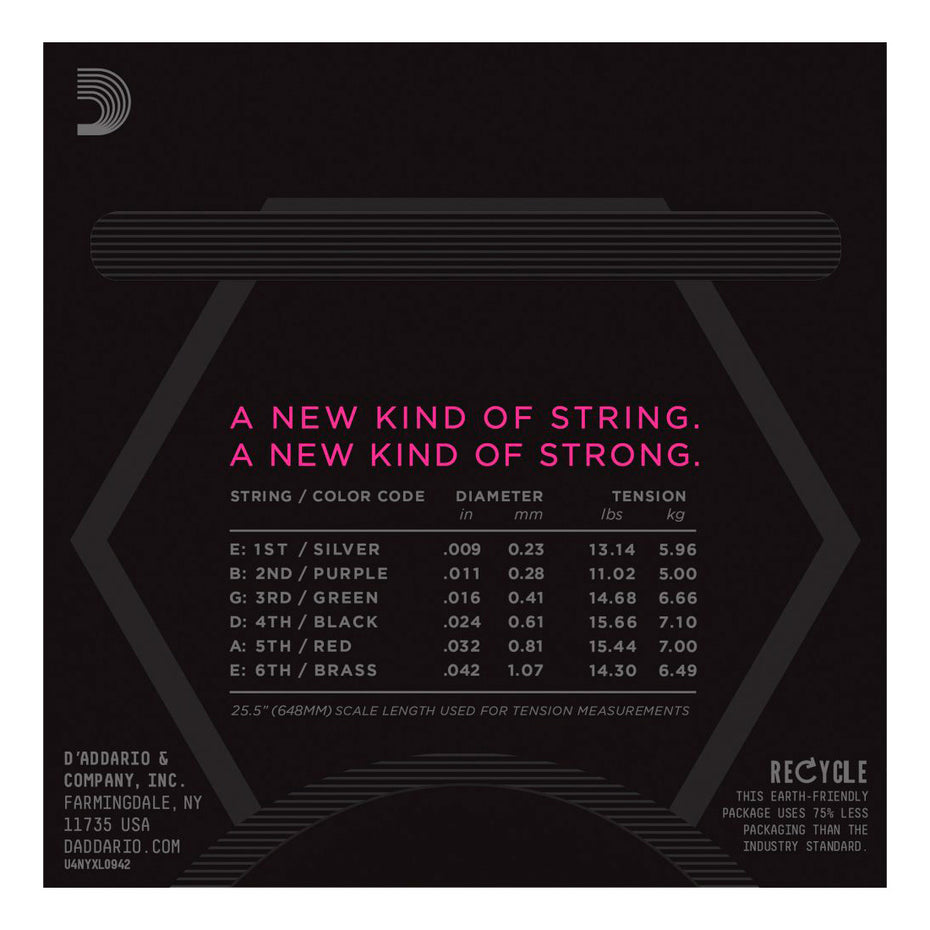 NYXL0942 - D'addario NYXL super light nickel wound electric guitar strings 09-42 Default title