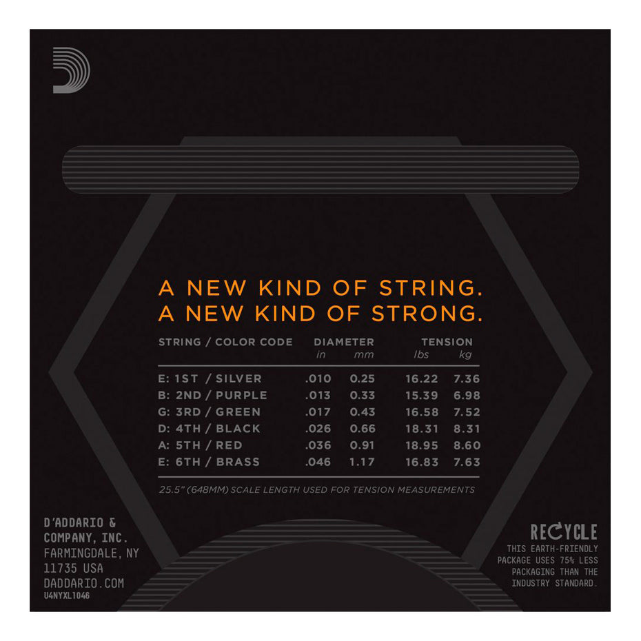 NYXL1046 - D'addario NYXL reg light nickel wound electric guitar strings 10-46 Default title
