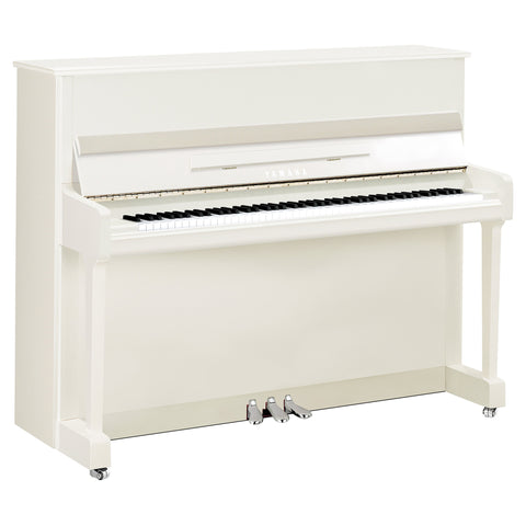 P116M-PWC - Yamaha P116 Upright Piano Polished White with Chrome Fittings