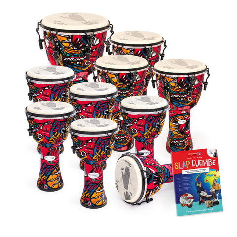 PP666-10PK - Percussion Plus Slap Djembe - Carnival, mechanically tuned 10 pack