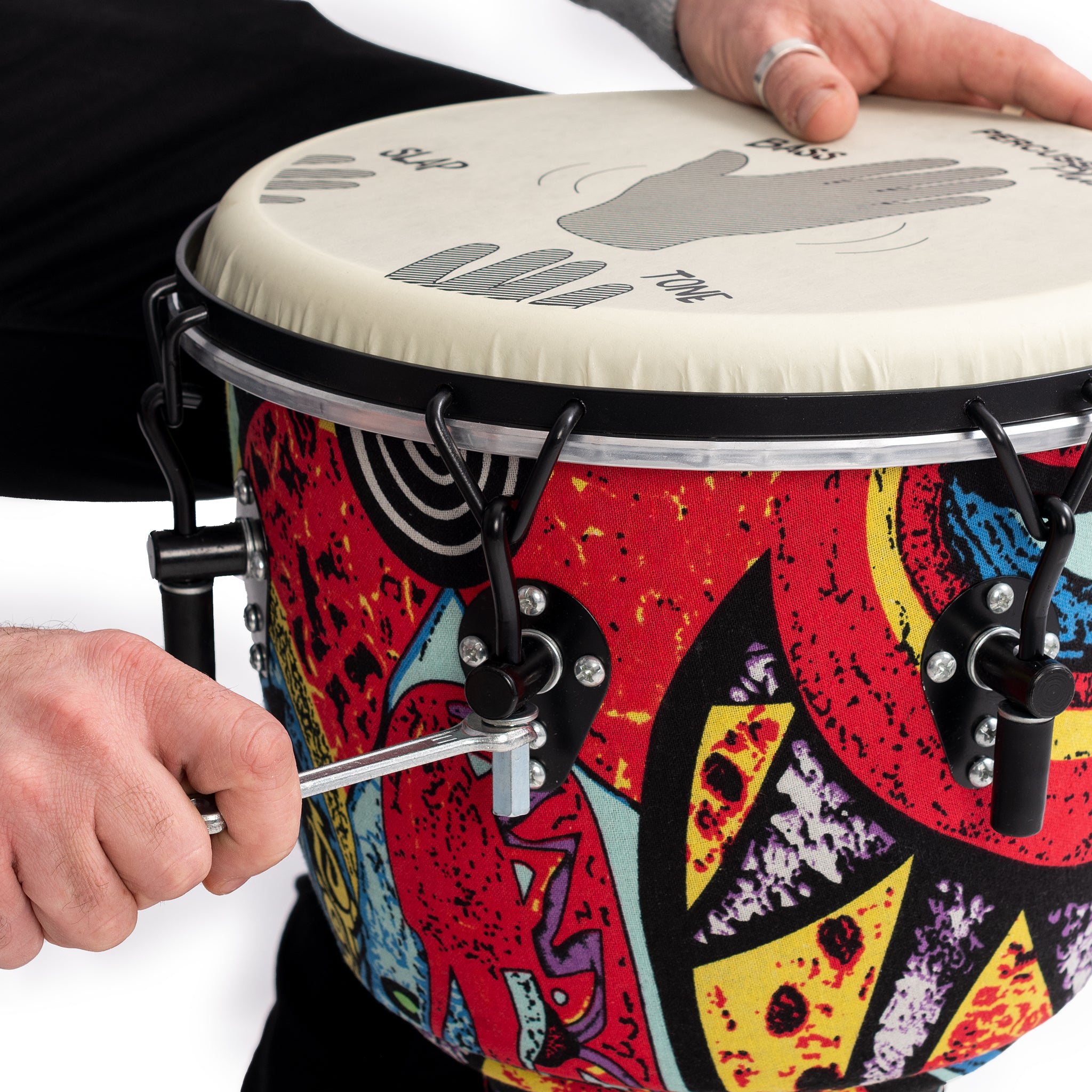 PP6661,PP6662,PP6663 - Percussion Plus Slap Djembe mechanically tuned 8 inch / A1