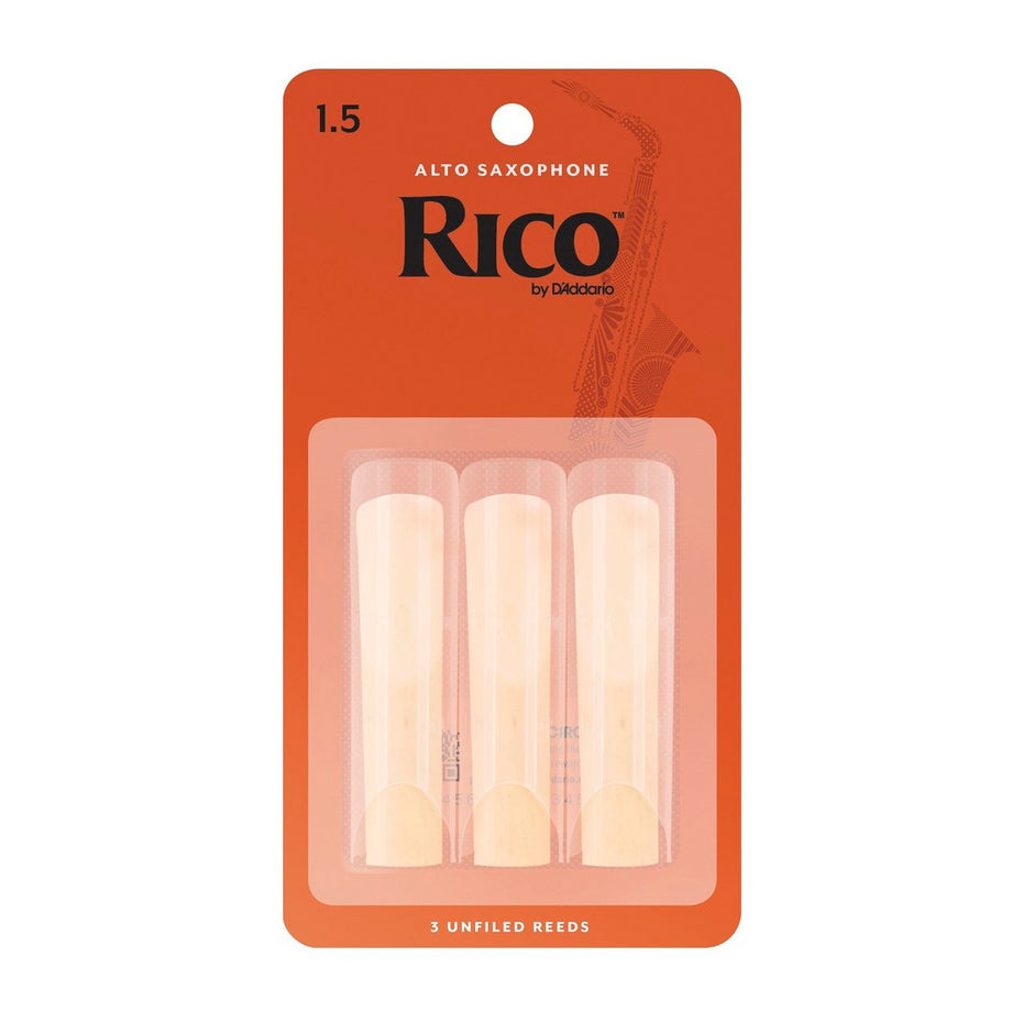 RJA0315 - Rico card of 3 Eb alto saxophone reeds 1.5